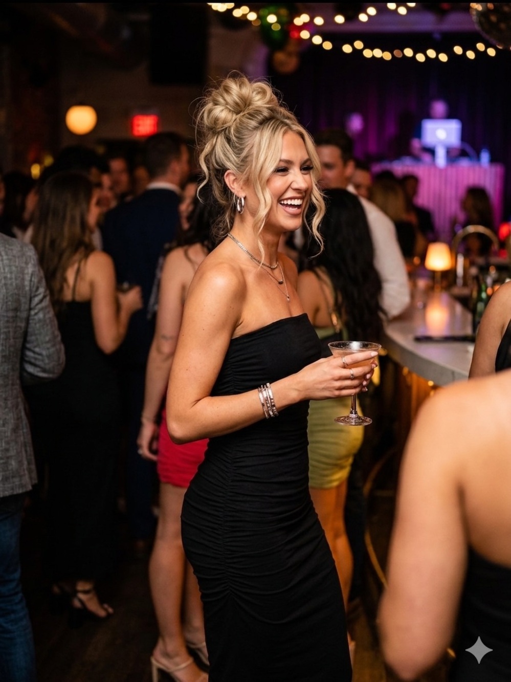 James Perse size 4 Strapless Ruched Black Cocktail Dress